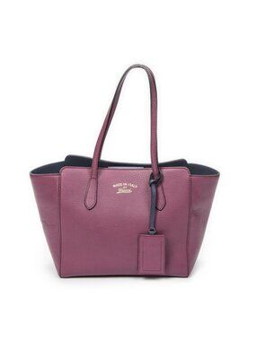 Gucci Small Swing Tote Bag Purple Grain Calfskin Leather